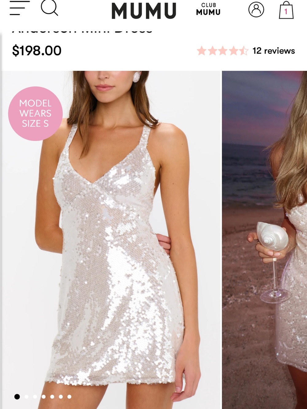 Show Me Your MuMu White Sequin Slip Dress